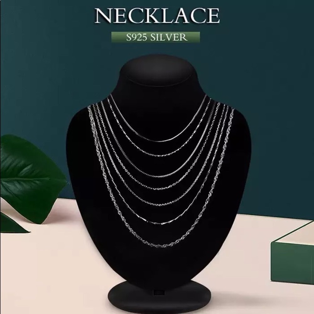 Anthropologie 925 Silver Sparkling Clavicle Chain Choker Necklace - Picture 10 of 16